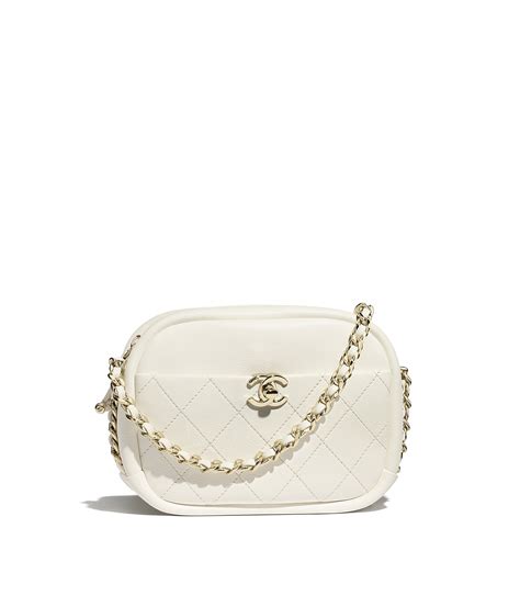 chanel camera case white|Mini camera case, Shiny lambskin & gold.